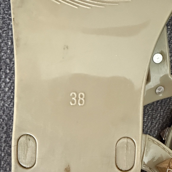 Valentino Women's Gold Studded Sandals - Picture 8 of 8